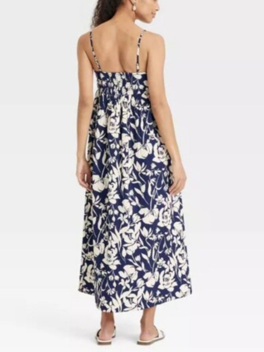 a new day Navy and Cream Floral Spaghetti-Strap Maxi Dress - Picture 2 of 11